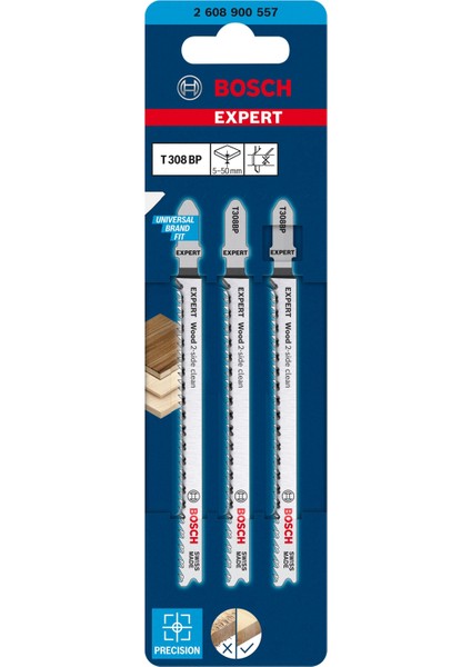 Expert T 308 Bp 3'lü Çapaksız Ahşap Dekupaj Bıçağı 2608900557 fiyatları