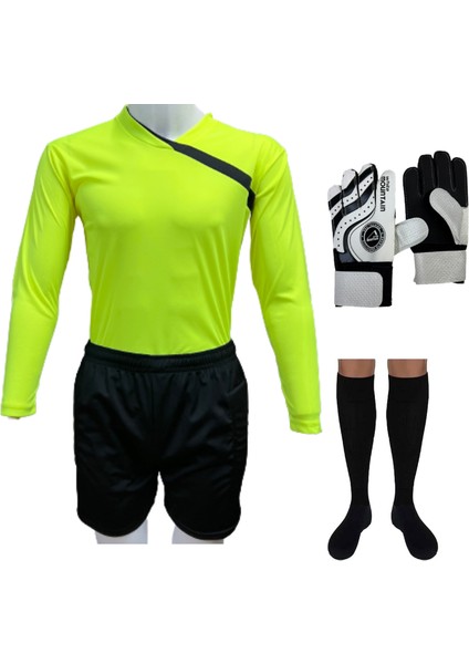 Çocuk Kaleci Forma Set Forma+ Şort+ Çorap +Kaleci Eldiven Takım
