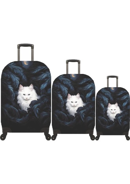 Valiz Kılıfı, Bavul Kılıfı Büyük, Orta, Kabin Boy Kılıf Seti, My 85 Kedi Kara Tüy