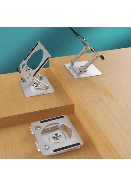 Metal Tablet Standı 360 Derece Dönebilen Açı ve Yükseklik Ayarlı Alüminyum Stant
