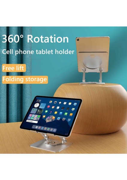 Metal Tablet Standı 360 Derece Dönebilen Açı ve Yükseklik Ayarlı Alüminyum Stant