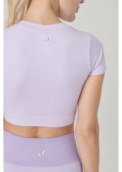 Captiva Yumuşak Dokulu & Esnek Crop Top Mor