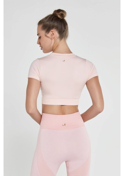 Captiva Yumuşak Dokulu & Esnek Crop Top Pembe