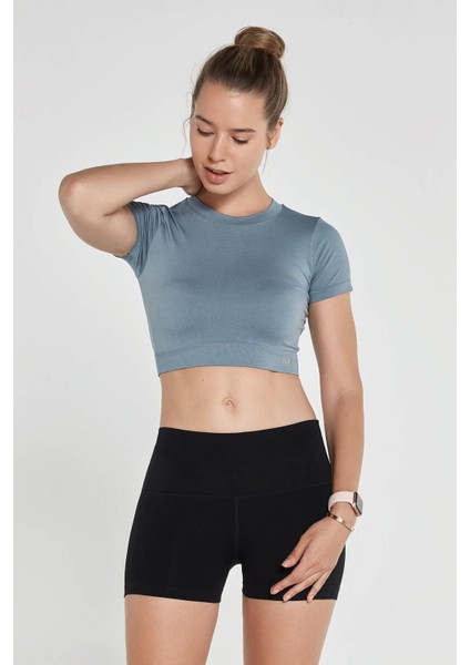 Captiva Yumuşak Dokulu & Esnek Crop Top Stone
