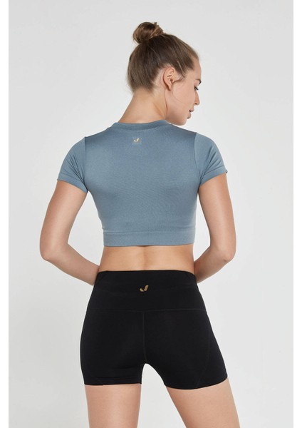 Captiva Yumuşak Dokulu & Esnek Crop Top Stone