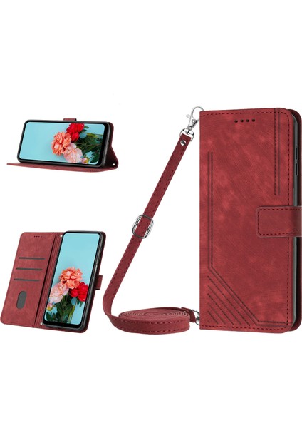 Motorola Moto G62 ile Uyumlu Tam Koruyucu Yumuşak Pu Deri Fermuarlı Kapaklı Cüzdan Kılıfı Kart Tutuculu ve Uzun Askılı (Yurt Dışından)