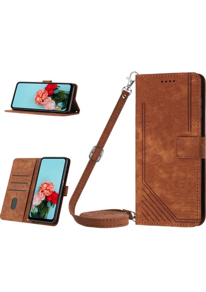 Oneplus Nord Ce3 ile Uyumlu Tam Koruyucu Yumuşak Pu Deri Fermuarlı Kapaklı Cüzdan Kılıfı Kart Tutuculu ve Uzun Askılı (Yurt Dışından)