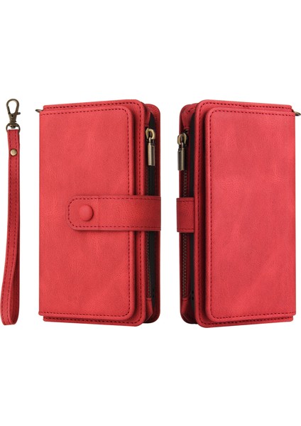 Xiaomi 13 Pu Deri Manyetik Kapatma Onbeş Kart Yuvaları Fermuarlı Cep Telefonu Kılıfı Kart Yuvası Standı ile (Yurt Dışından) fırsatları