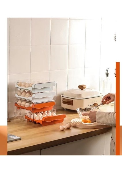 Buzdolabı Yumurta Saklama Kutusu Çekmece Çift Katmanlı (Yurt Dışından)