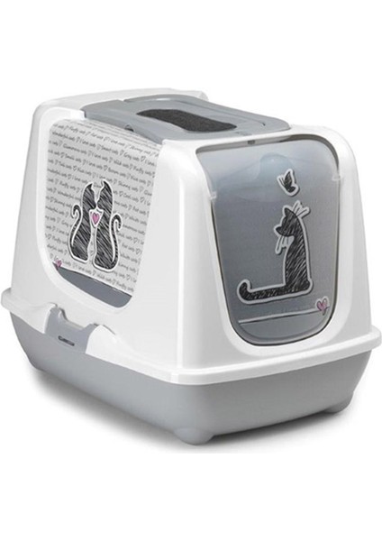 Trendy Love Filtreli Kapalı Kedi Tuvalet Kabı 50 cm