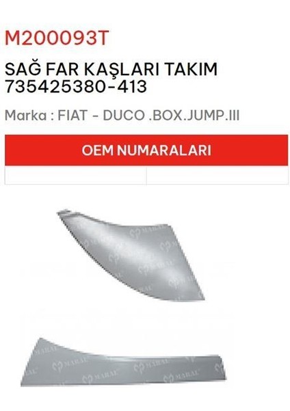 FAR ÇITASI SAĞ TAKIM DUCATO III BOXER JUMPER III