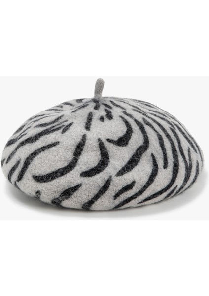Ressam Şapka Yumuşak Dokulu Zebra Desenli