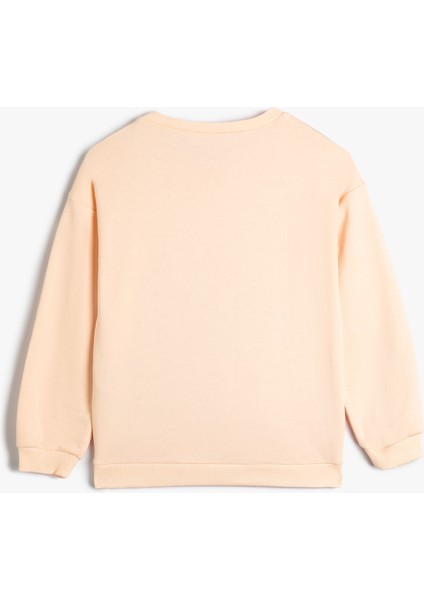 Sweatshirt Pullu Payetli Uzun Kollu Bisiklet Yaka Pamuklu