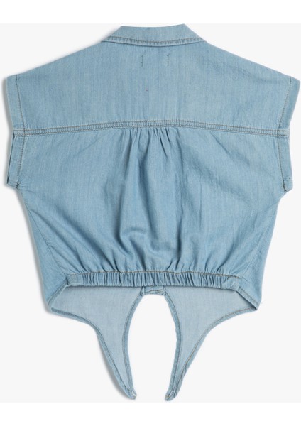 Crop Kot Gömlek Önden Bağlama Detaylı Kısa Pamuklu fiyatları