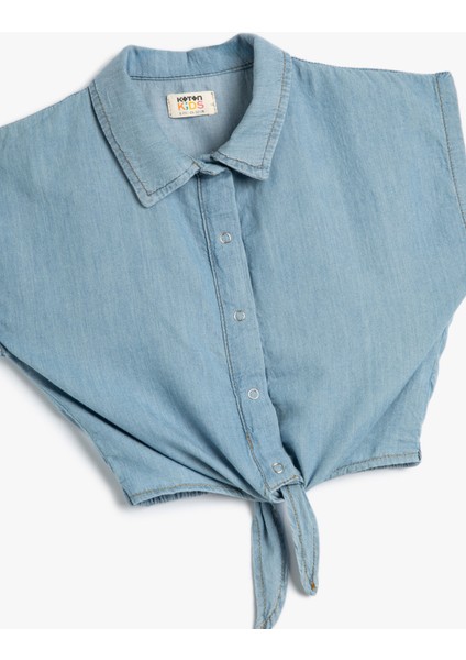 Crop Kot Gömlek Önden Bağlama Detaylı Kısa Pamuklu modelleri