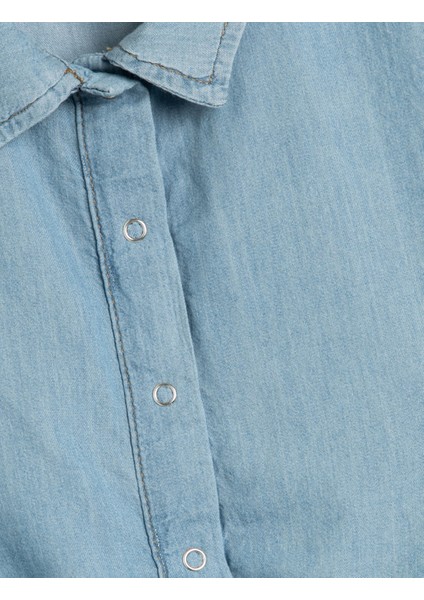 Crop Kot Gömlek Önden Bağlama Detaylı Kısa Pamuklu fırsatları