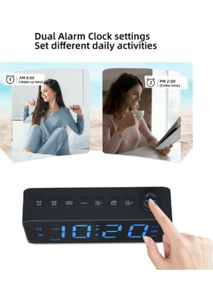 Rgb Dijital Çalar Saatli Radyo, Hafta Içi/hafta Sonu Modlu Çift Alarm (Yurt Dışından) fırsatları