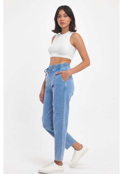 Kadın Marla Sky Blue Yüksek Bel Slouchy Jean Pantolon fiyatları