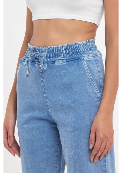 Kadın Marla Sky Blue Yüksek Bel Slouchy Jean Pantolon indirimleri