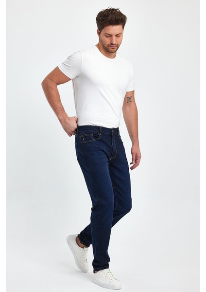 Erkek Smith Naturel Dark Blue Tapered Fit Jean Pantolon