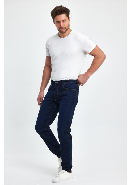 Erkek Smith Naturel Dark Blue Tapered Fit Jean Pantolon modelleri
