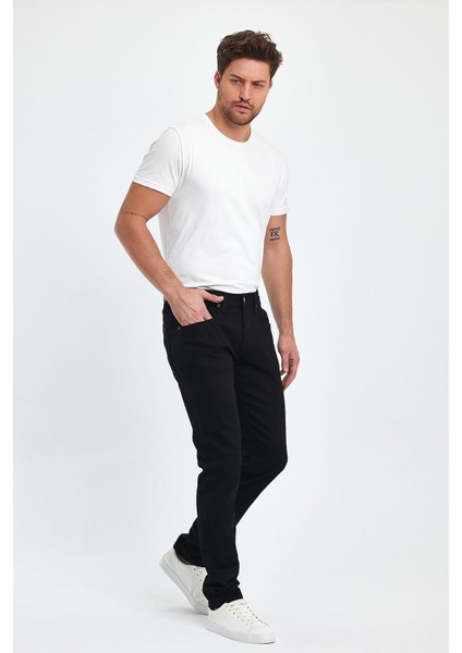 Erkek Edward Siyah Slim Straight Renkli Jean Pantolon modelleri