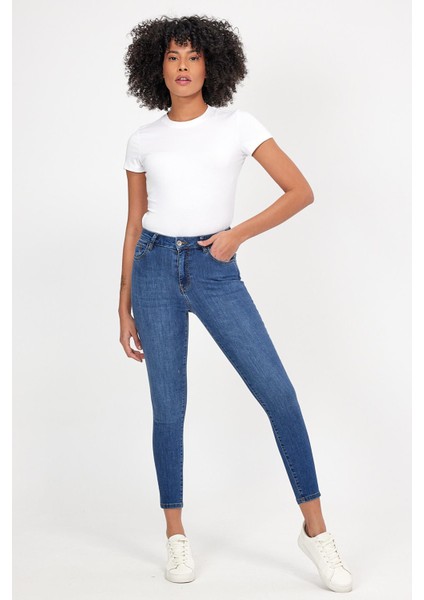 Kadın Gabriella Dirty Dark Blue Skinny Jean Pantolon