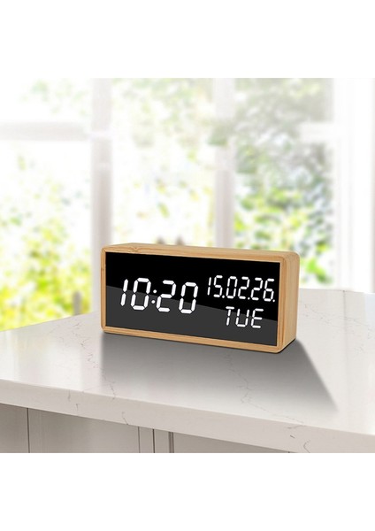 Yatak Odası Için Çalar Saat, Pil LED 12/24H, Zaman Tarih Sesli, Beyaz (Yurt Dışından) fırsatları