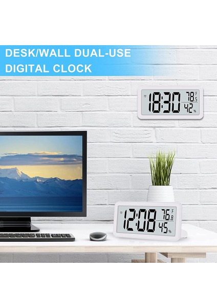 Dijital Çalar Saat, Pille Çalışan LCD Ektronik Saat Beyaz (Yurt Dışından) fırsatları