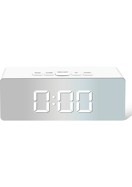 LED Dijital Çalar Saat Aynalı Erteme Çalar Saat (Beyaz) (Yurt Dışından)