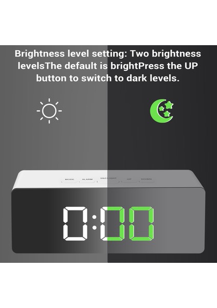 LED Dijital Çalar Saat Aynalı Erteme Çalar Saat (Beyaz) (Yurt Dışından) indirimleri