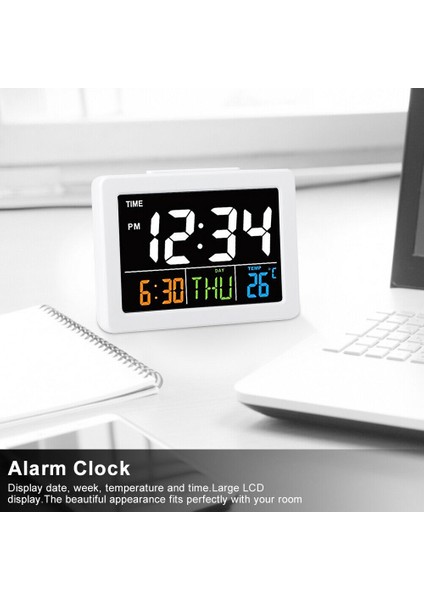 Sıcaklık Tarih Göstergi Renkli Büyük Ekran Masa Çalar Saati (Yurt Dışından) modelleri