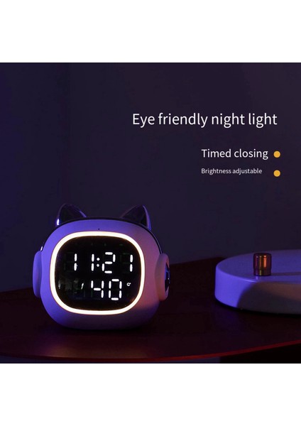 LED Dijital Akıllı Çalar Saat Gece Lambası Uyandırma Kablosuz Beyaz (Yurt Dışından) modelleri