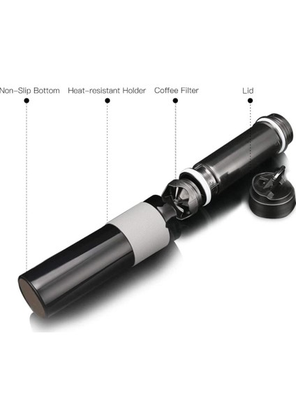 Pin Taşınabilir Basın Potu Açık El Demlenmiş Kahve Filtre Kupası, A (Yurt Dışından)