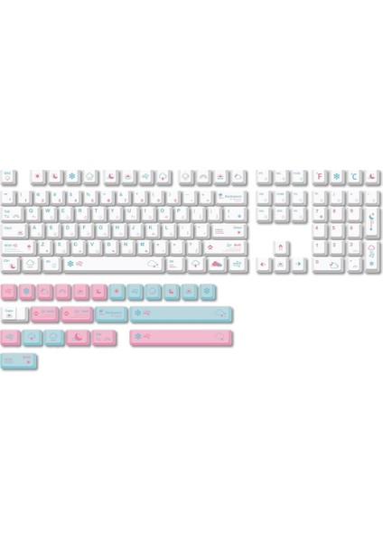 132 Tuş Xda Keycaps Pbt Dye Sub Hava Durumu Teması Ingilizce Klavye Tuşları (Yurt Dışından)