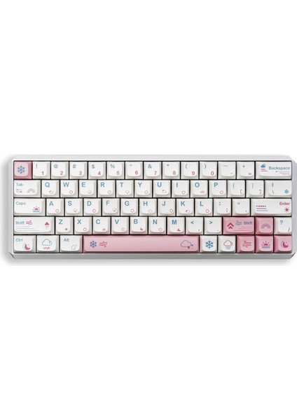 132 Tuş Xda Keycaps Pbt Dye Sub Hava Durumu Teması Ingilizce Klavye Tuşları (Yurt Dışından)