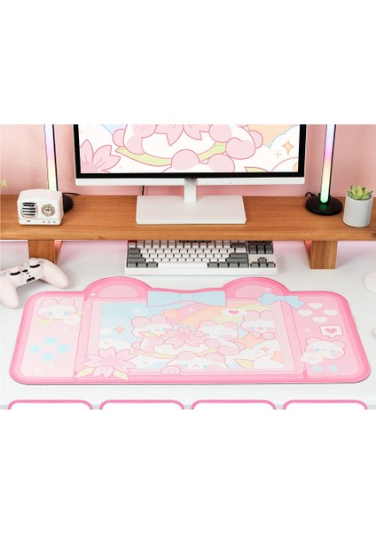 Pembe Mouse Pad Büyük Oyun Mouse Pad'i, Su Geçirmez Kolay Temizlenebilir (Yurt Dışından)