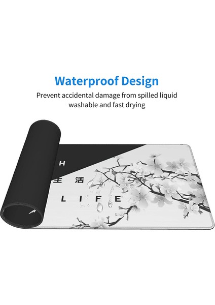 Siyah Beyaz Kiraz Çiçeği Oyun Mouse Pad'i, Büyük Mouse Mat (Yurt Dışından) modelleri