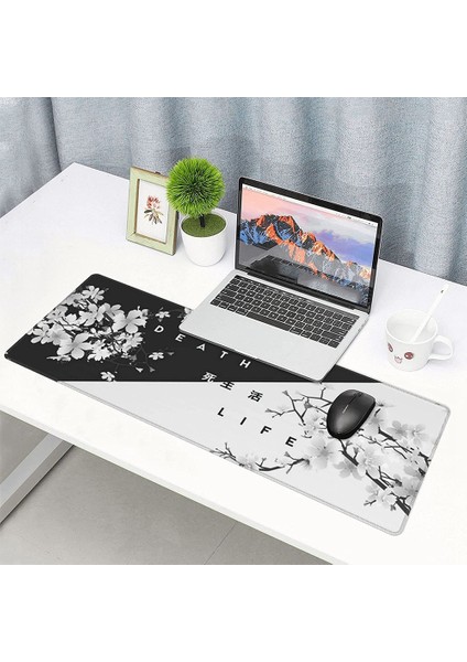 Siyah Beyaz Kiraz Çiçeği Oyun Mouse Pad'i, Büyük Mouse Mat (Yurt Dışından) fırsatları