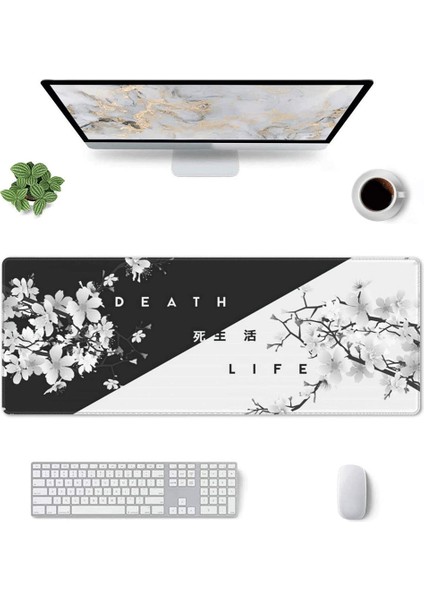 Siyah Beyaz Kiraz Çiçeği Oyun Mouse Pad'i, Büyük Mouse Mat (Yurt Dışından) indirimleri