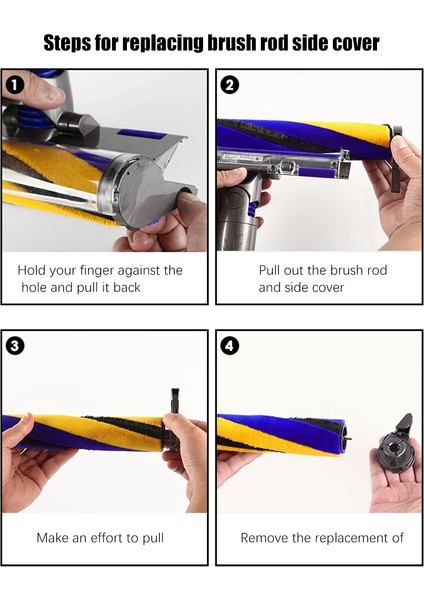 Dyson V8 Slim V10 Slim V12 V15 Slim Fluffy A Için Döner Fırça Rulosu (Yurt Dışından)