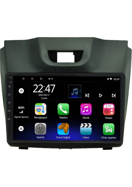 Isuzu D-Max (2012-2017) Android 12 Carplay Navigasyon Multimedya - 2gb Ram 32GB HDD