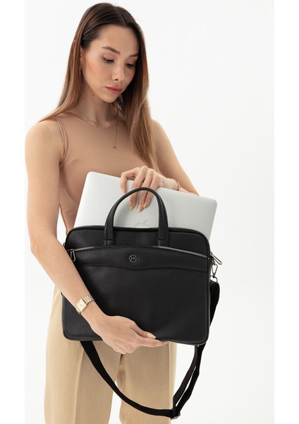 Unisex 13" & 14" Laptop Evrak Çantası Siyah