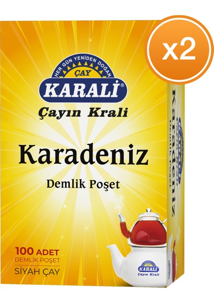 Karali Karadeniz Demlik Poşet Siyah Çay 100'lü x 2 Adet