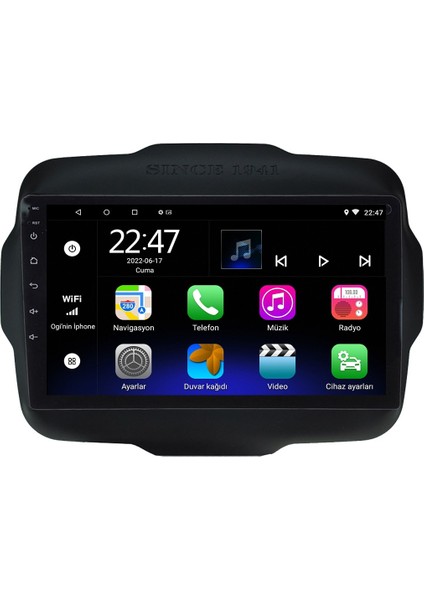 Jeep Renegade (2016-2020) Android 12 Carplay Navigasyon Multimedya - 2gb Ram 32GB HDD
