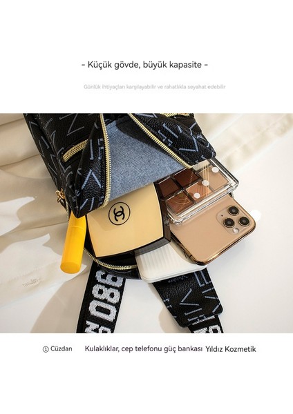 Moda Omuz Çantası Kadın Çantası Büyük Kapasiteli Çok Yönlü Göğüs Çantası Kadın Yeni Crossbody Çantası (Yurt Dışından)