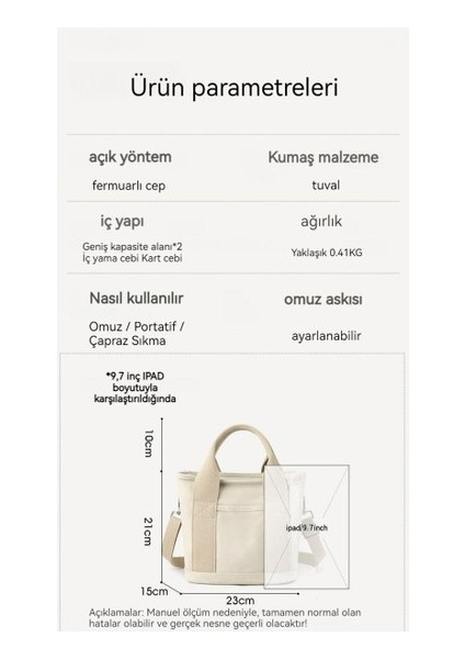 Kanvas Çanta Taşınabilir Messenger Çok Bölmeli Basit Moda Büyük Kapasiteli El Taşıma Küçük Çanta (Yurt Dışından) fırsatları