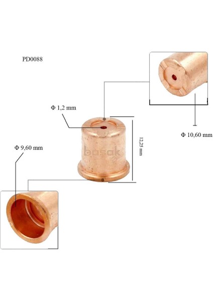 Cb 50 - Cb 70 1,2mm Plazma Kesim Memesi PD0088-12 1 adet fiyatıdır