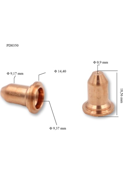Pt 60 0,9mm Plazma Kesim Memesi 51318 PD0350-09 1 adet fiyatıdır