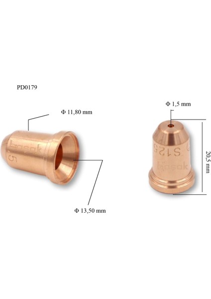 S 125 1,5mm Plazma Kesim Memesi PD0179-15 1 adet fiyatıdır
